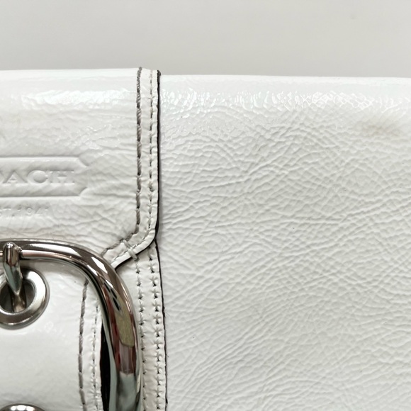Coach White Patented Leather Clutch - Picture 9 of 12